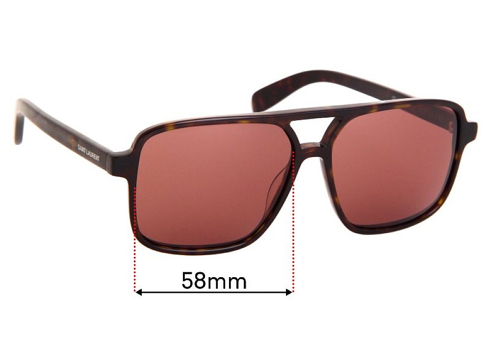 Sunglass Fix Replacement Lenses for Saint Laurent SL 176 - 58mm Wide Sunglass Fix Replacement Lenses for Saint Laurent SL 176 - 58mm Wide