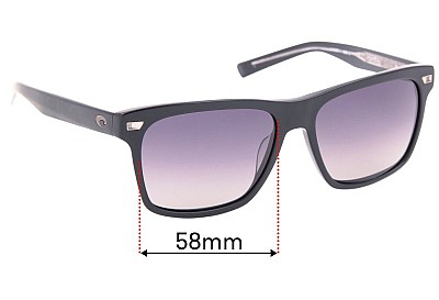 Costa Del Mar Aransas Lentes de Repuesto 58mm wide 