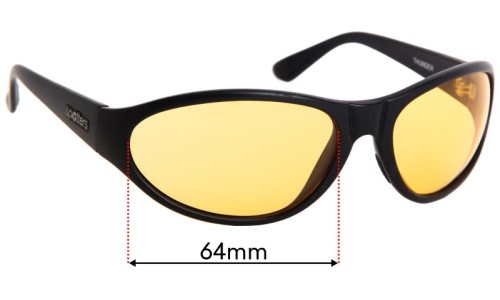 Sunglass Fix Replacement Lenses for Spotters Thunder - 64mm Wide 