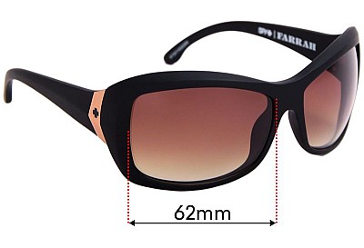 Spy Optic Farrah Replacement Lenses 62mm wide 