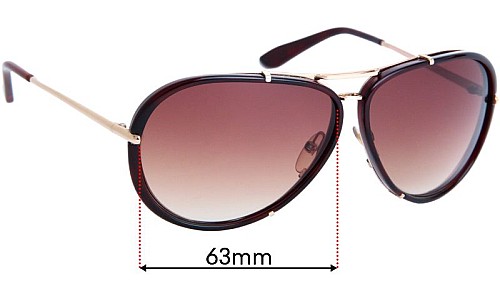 Sunglass Fix Ersatzgläser für Tom Ford Cyrille TF109 - 63mm Wide 