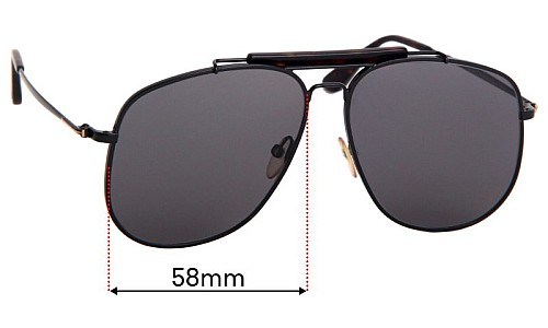 Sunglass Fix Replacement Lenses for Tom Ford Connor-02 TF557 - 58mm Wide 