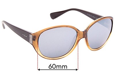 Vogue VO2760-SB Replacement Lenses 60mm wide 